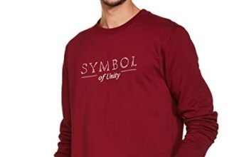 Amazon Brand – Symbol Men’s Crew Neck Sweatshirt (SY-A22-SW-02_Vintage Maroon_XL)