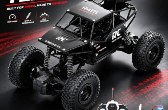 LITTLE RIDES Rock Crawler 1:16 Offroad Monster RC Car with Smoke Function(Black)