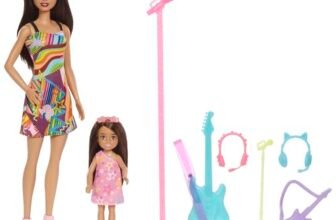 Barbie® Dolls & Accessories, Sisters Pop Star-Themed Playset, and Chelsea™ Dolls with Musical Pieces, Toy Gift for Kids​