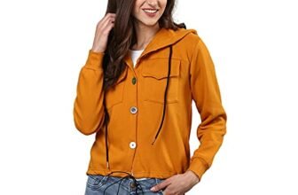 Campus Sutra Women’s Mustard Yellow Solid Regular Fit Zipper Sweatshirt with Hoodie for Winter Wear | Full Sleeve | Cotton Sweatshirt | Casual Sweatshirt for Woman | Stylish Sweatshirt for Women