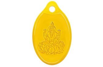 Muthoot PAPPACHAN Swarnavarsham 24K (999) Yellow Gold Oval Laxmi Pendant 2 Gram
