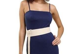 Tokyo Talkies Navy Blue Belt Detailed Shoulder Straps Bodycon Dress