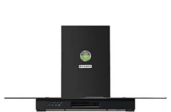 Faber 3 Way Suction Chimney with Air purifier & Fan,90 cm,1095 m³/hr (HOOD 3N1 AEROST. GLAMOUR PRO 3D BK FT 90,Baffle Filter,Black), Free 1 Year Extended warranty