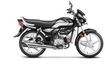 Hero MotoCorp HF Deluxe Drum Self Start Black Grey Stripe Booking for Ex-Showroom Price