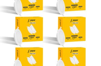 Jaquar Strella Slim 8W Round Recess Down Light – Cool White (Pack of 6) Ceiling Light Ceiling Lamp(White)