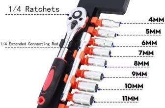 OKASTA 12 in 1 ratchet 1/4 inch hexagon socket 12pc set chrome vanadium steel ratchet Socket Set(Pack of 12)