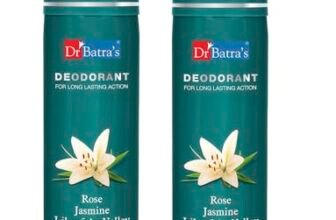 Dr Batra’s Deodarant For Women, With Long Lasting Action Rose, Jasmine & Lily Of The Valley, Mild Fragrance, Alcohol free (150 ml, Pack of 2)
