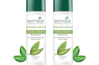 Biotique Morning Nectar Flawless Skin moisturizer for All Skin Types, 380ml (190ml x 2)