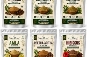 VEDNIRA Amla Reetha Shikakai Bhringraj Hibiscus Rosemary Original Powder Combo – 300g (50g x 6 Pack) | A Complete Natural Ayurvedic Powder Combo for Hair Growth, Hairfall Control & Damaged Repair