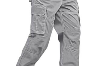 Vogaan Casual Solid Men’s Loose Fit Drawstring Cargo Pants with Multiple Pockets | Cotton Cargos for Men (Grey_32)