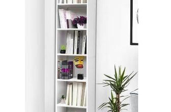 ABOUT SPACE 6 Tier Book Shelf for Home Library 6ft with Assembly,Cabinet for Storage,White Bookshelves for Living Room Display Stand Book Rack for Office,Kitchen(33x24x178.5cm – Engineered Wood)