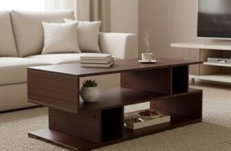 Green Soul Carya XL Engineered Wood Coffee Table | Center Table for Living Room | 1 Surface Top and 2 Shelves | Warranty Protected |105 × 48 × 42 cm | (Walnut)