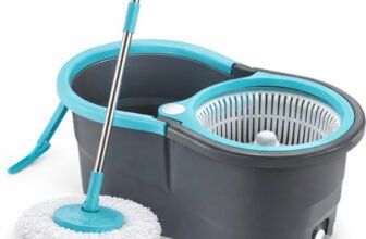 ELINOR PLASTIC SPINNER BUCKET MOP 360 REVOLVING CLEANING MOP WITH 2 MICROFIBER REFILL Mop Set(Multicolor)