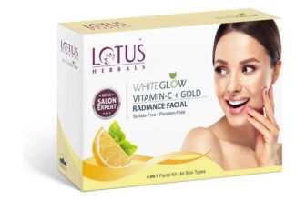 LOTUS HERBALS WhiteGlow Vitamin C + Gold Radiance Facial Kit | Helps Reduce Dark Spots |(5 x 11.4 g)