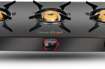 Greenchef Ebony Glass Manual Gas Stove(3 Burners)