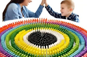 TOOBIL 120 pcs 12 Color Wooden Dominos Blocks Set for Kids(Multicolor)