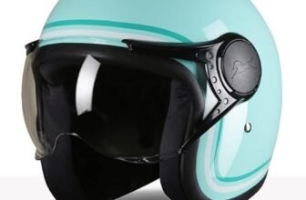 TVS MissFit Women’s Open Face Helmet | Lightweight Shell | Pastel Colors Designed Exclusively for Women | Extreme Comfort Fit for Girls | Clear Visor | DOT & ISI Certified (Aqua/S)