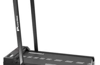 PowerMax Fitness Walkpad 3HP Compact Motorized Treadmill for Home-Office Use with Remote Control, Walking Pad for Max User 110Kg,Top Speed 10Km/H,1000X400Mm Running Deck,LED Display,iPad Holder,Black