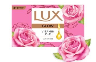 Lux Radiant Glow Bathing Soap infused with Vitamin C & E |For Superior Glow|Buy 4 Get 1 Free|150g