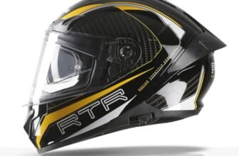 TVS Racing Hurricane Series Full Face Dual Visor Helmet for Men | Premium Bike Helmets with ABS Shell | Quick Release System | Aerodynamic Design | ECE, DOT & ISI Certified (Yellow, XL)