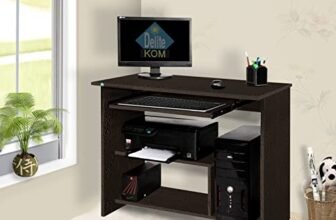 DELITE KOM Melanza Engineered Wood Computer Desk (Straight, Finish Color – Flowery Wenge, Knock Down) (45.4×89.6×75)