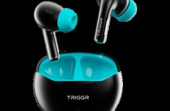 TRIGGR Rizz with 40H Playback, Spherical Design, 13mm Drivers, Rich Bass, Fast Charging Bluetooth(Sky Black, True Wireless)