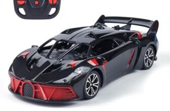 Amazon Brand – Jam & Honey Remote Control Car for Kids | High-Speed RC Car | Rechargeable Lithium Battery | Type-C Charging | LED Headlights | Drift Function | Black & Red