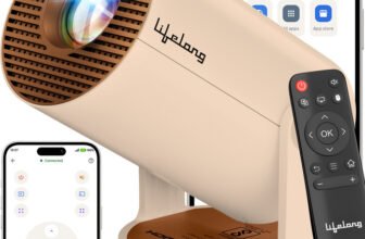 Lifelong Lightbeam Smart LED Projector, Android 14, 1080P/4K, 4000L, OTT Apps (4000 lm / 1 Speaker / Wireless / Remote Controller) Portable Projector(Beige)