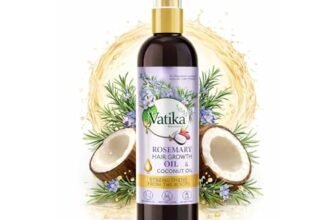 DABUR Vatika Rosemary Hair Growth Oil with Hibiscus & Coconut Oil – 100ml | Stimulates Hair Growth and Thickness | Reduces Hair Fall | Co-Created with Dermatologist | No Mineral Oil |Animal Test Free