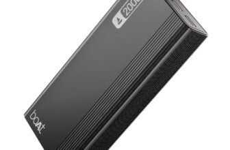 boAt (2026 Launch) Energyshroom PB401 20000 mAh 22.5W Fast Charging Power Bank (4X Output Ports, Supports Android, iPhone, Tablets, Earbuds, etc.), USB Type C (Onyx Black)