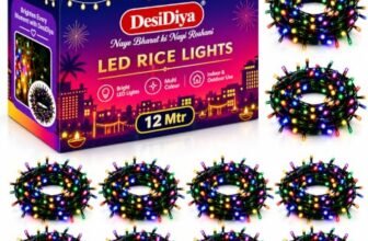 Desidiya® LED Rice Light for Decoration String and Series Light for Diwali Christmas Indoor Outdoor Decoration Bedroom Wedding, Birthday Party Patio,12 Meter 39 Foot (Multi – Pack of 10)