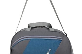 Perfect Star 40 Liter Waterproof Polyester Small Duffle Bag Ultra Light Travel Duffel Bag for Men & Women (Grey-Teal)