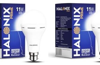Halonix 11W Emergency Inverter Bulb | Rechargeable Emergency B22D Led Bulb For Power Cuts | Backup : Upto 4Hrs | Cool Day Light | Pack Of 2 | Rechargeable Emergency Light