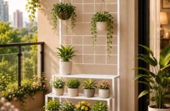 ecofynd Bloom Plant Stands for Outdoor Balcony, Flower Pot Stand for Indoor Plants, Large Metal Planter Stand for Living Room, home decor, Indoor & Outdoor plants, 4 Tier, (White)