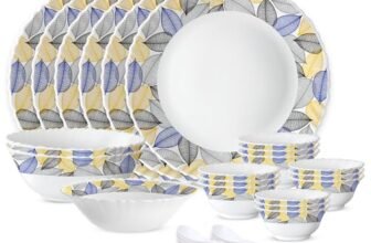 Larah by Borosil 27 Pieces Kora Opalware Dinner Set for Family of 6