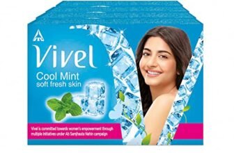 Vivel Cool Mint, Soft Fresh Skin Soap, 600g (150g – Pack of 4), Soap for Women & Men for Soft, Glowing & Moisurised Skin, All Skin Types