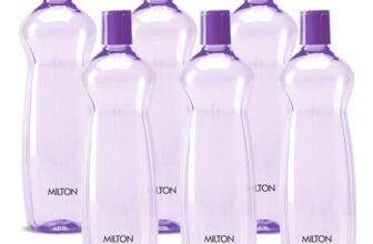 MILTON Pacific 1000 Pet Water Bottles, 1 Litre Each, Set of 6, Purple | BPA Free | Leak Proof | Office | Gym | Home | Kitchen | Travel | Hiking | Treking | Reusable Bottle
