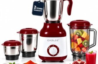Cadlec MixCraft 4 Jar 750 Watt Mixer Grinder | High-Power Juicer, Blender & Mixer | Durable ABS Body |Multi-Function for Juicing & Blending | 2-Year Warranty, Maroon