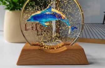 One94Store 3D Acrylic LED Night Light – Warm White & Dolphin Design with Durable Plastic Base, Decorative Table Lamp for Bedroom, Living Room, Kids Room, Study & Home Décor Gifting