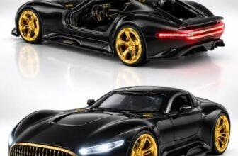 GRAPHENE 1:32 Scale Diecast Metal Toy Car SUV Model Friction Powered Pull Back Supercar Openable Doors LED Lights Sound Realistic Miniature Collectible Display Gift for Boys Girls Kids 3+ Years