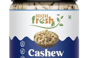 HighFresh Pure Cashews -1kg Whole Kaju | 100% Natural King Size Crunchy Kaju | Premium Nuts & Dry Fruits | Rich in Fibre, Vitamin E, K, B6 | Boost Immunity| Healthy Snacks | Gluten Free | Dry Fruit Gift Pack