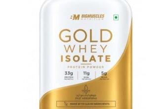 Bigmuscles Nutrition Gold Whey Isolate [1Kg, Rich Chocolate] | 33g Isolate Whey Protein with Bromelian For Faster Absorption | No Added Artificial Sweeteners, Flavours
