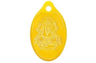 Muthoot Pappachan Swarnavarsham 24K (999) Yellow Gold Oval Ganesha Pendant 2 Gram