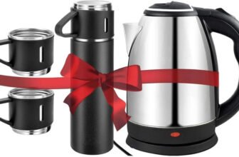 Owqust Electric Kettle & Vacuum Flask Set (500ml,Multicolor) With 3 coffee Mug Electric Kettle(2 L, Silver, Black)