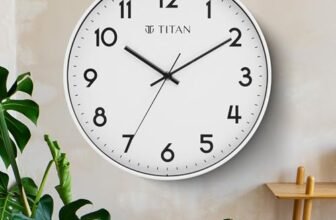 Titan Essence Classic Wall Clock with White Dial & Case, Silent Sweep, Model W0094PA01 | 30 cm x 30 cm