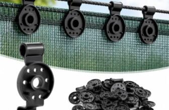 Plastic Shade Net Clips with Hole and Rope Hook, 30 Pcs | Round Tarp Fixing Fasteners for Garden Mesh, Greenhouse Shade Cloth, Canopy and Outdoor Net Attachment