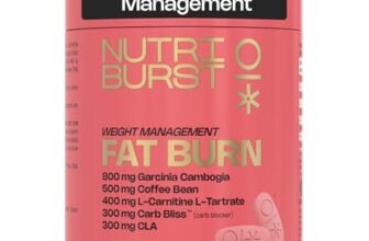 Nutriburst Fat Burn Tablets for Men & Women | Weight Management Supplement with Garcinia Cambogia, Green Coffee Bean, L-Carnitine, CLA & Carb Blocker | 60 Tablets | 1-Month Pack