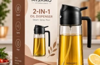 Misamo Enterprise 2-in-1 Oil Sprayer & Dispenser for Kitchen, 500ml, Black