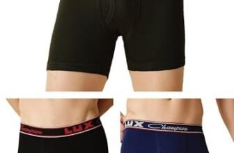 Lux Champion Men’s Interlock Trunk | 100% Super Combed Cotton | Breathable, Light & Comfortable Lux Underwear | Pack of 3 (Color May Vary)-100cm Assorted