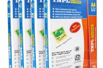 TNPL A4 Copier Paper, 75 GSM, Pack of 4 Reams (2000 Sheets), Office Paper for Printers and Copiers